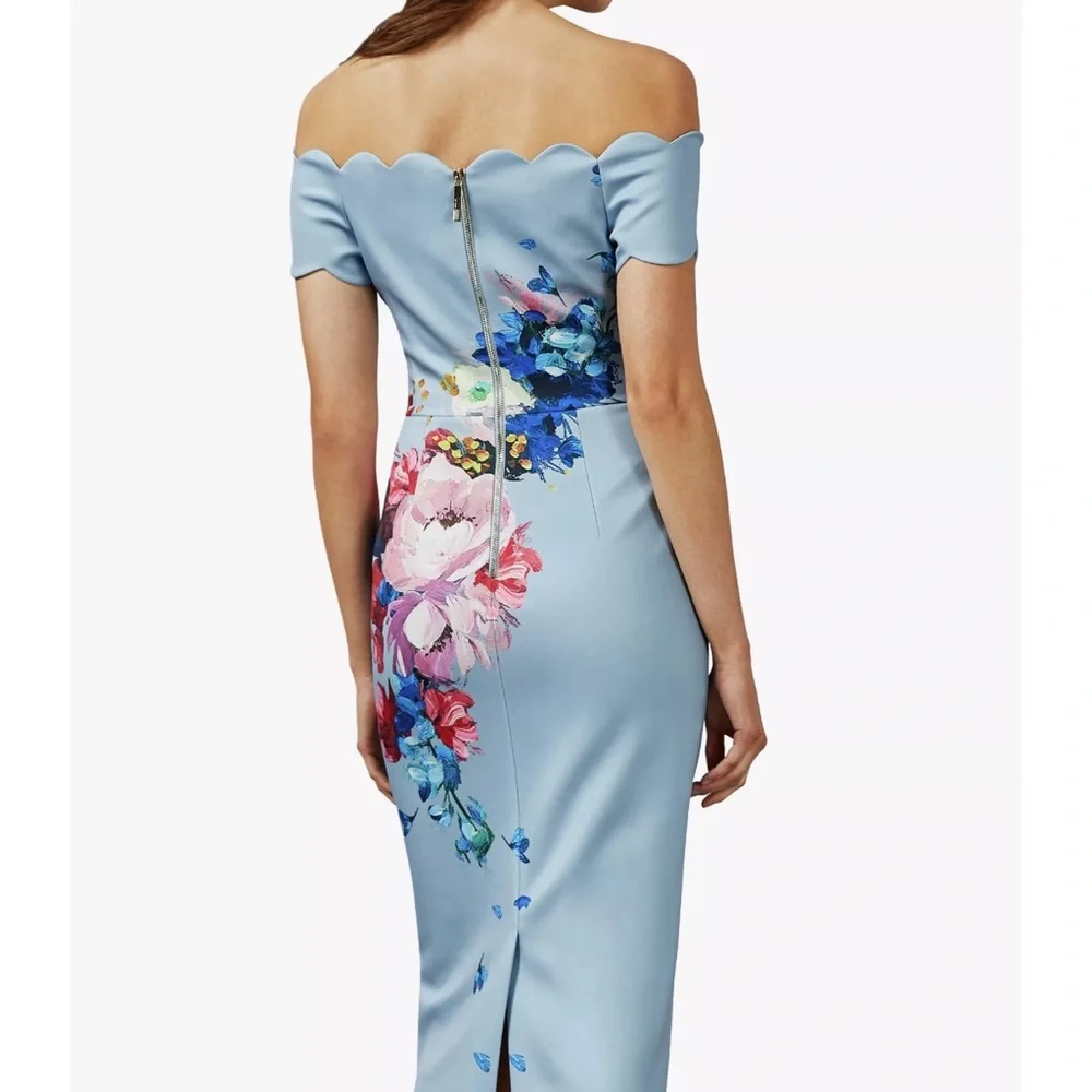 🛍️🛍️ HOST PICK 🎁 TED BAKER Hailly Raspberry-Ripple-Print Off-the-Shoulde… - Picture 3 of 13